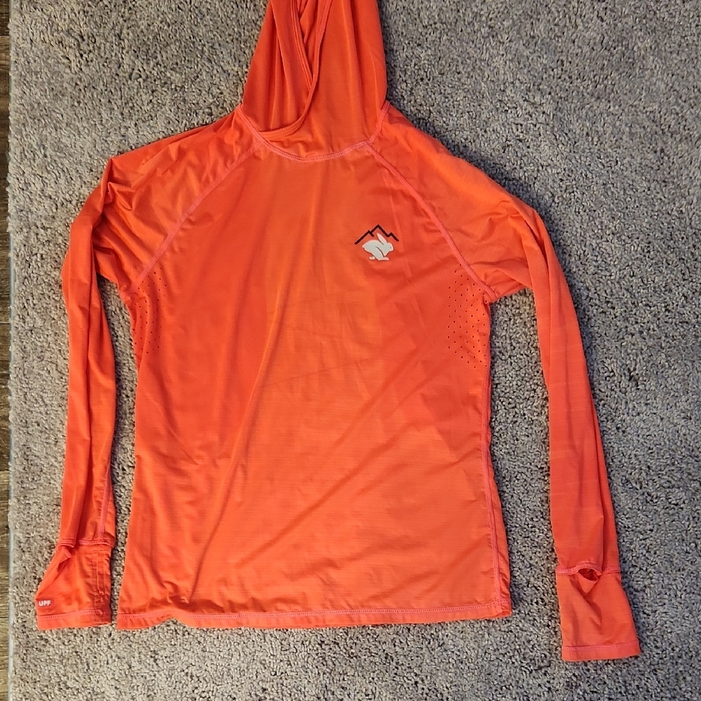 Orange Long-Sleeve Hooded Top